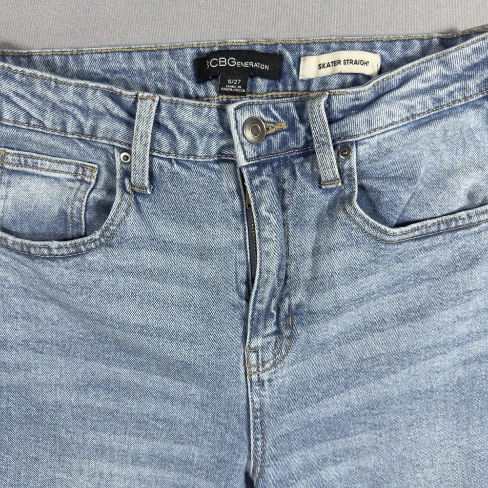 BCBG Generation Skater Straight Jeans Womens 5/27 High Rise Light Wash Denim - Picture 2 of 6